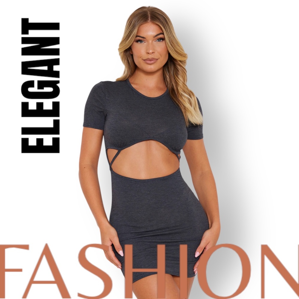 pretty little thing mini dress with cutouts